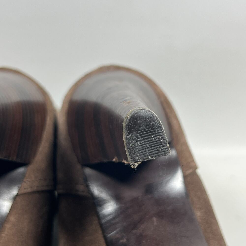 FRYE Boots Womens 9.5M Harlow Multi Strap Suede Leather Platform Heeled Brown - Picture 10 of 13